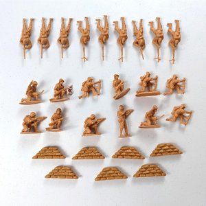 Vintage BMC WW2 Japanese Imperial Soldiers - 21 Soldiers - 7 Fortifications